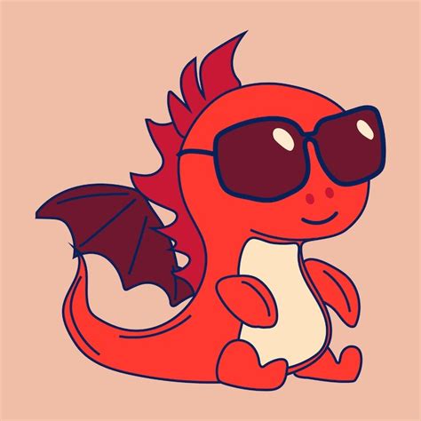 Un Dragon De Dessin Anim Portant Des Lunettes De Soleil Est Assis Sur