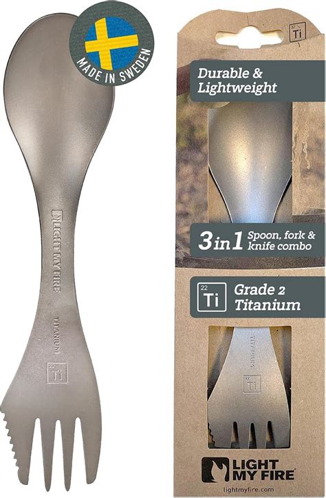 Amazon 2 Packs Multi Functional Camping Spork Set Stainless Steel