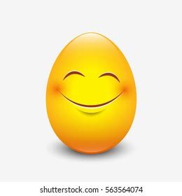 Cute Easter Emoticon Emoji Egg Vector Vector De Stock Libre De