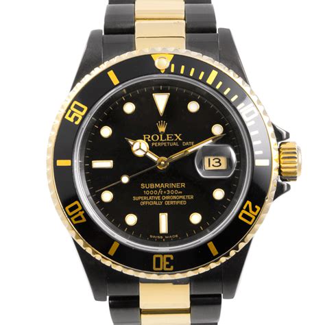 Rolex Two-Tone Submariner w/ Custom DLC/PVD Coating - Custom Black ...