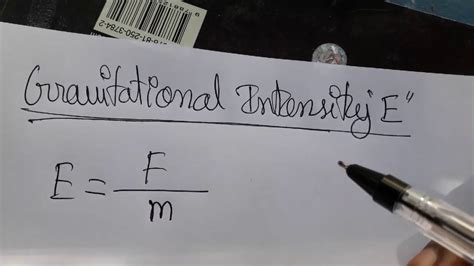 Gravitational Intensity Si Unit And Dimensional Formula Youtube