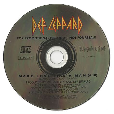 Def Leppard Make Love Like A Man Uk Promo Cd Single —