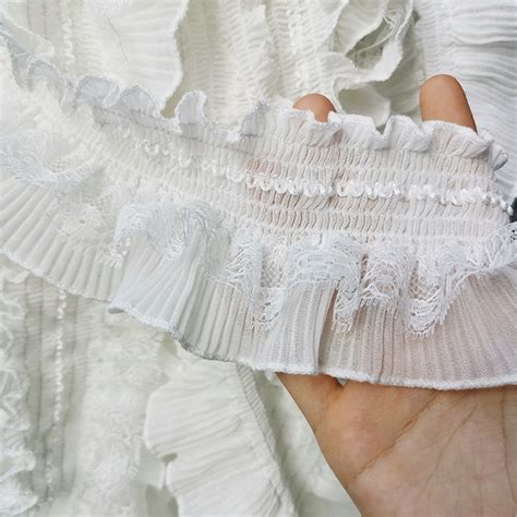 Stretch Ruffle Lace Trim Ruffle Chiffon Trim Pleated Stretch Etsy