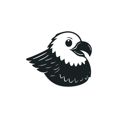 Black and white Simple logo with Lovely and cute eagle. 23626547 Vector ...