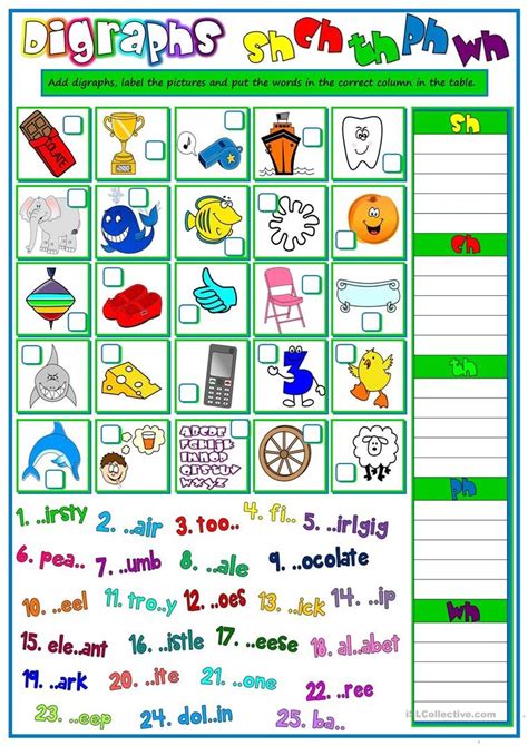 Digraph Games Free Printable