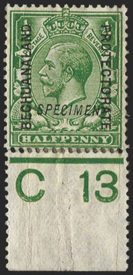 Bechuanaland 1913 ½d Green Specimen Sg73