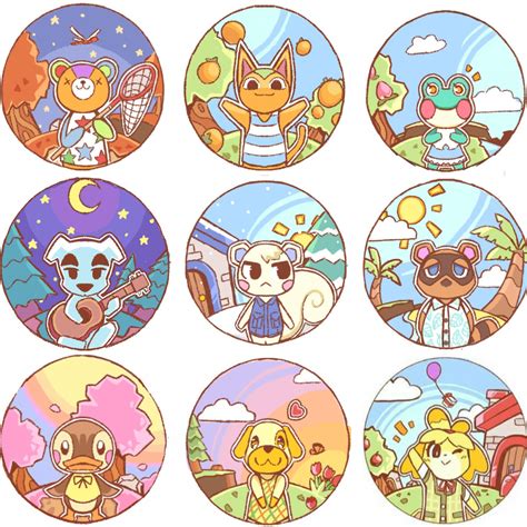 Animal Crossing Badge Designs Drawn By Me This Is Batch 1 And I