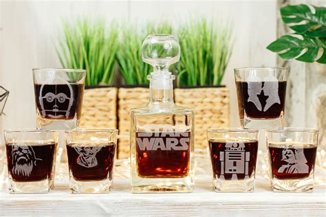 Star Wars Geschenk Glas Whiskey Dekanter Set Personalisierte Etsy