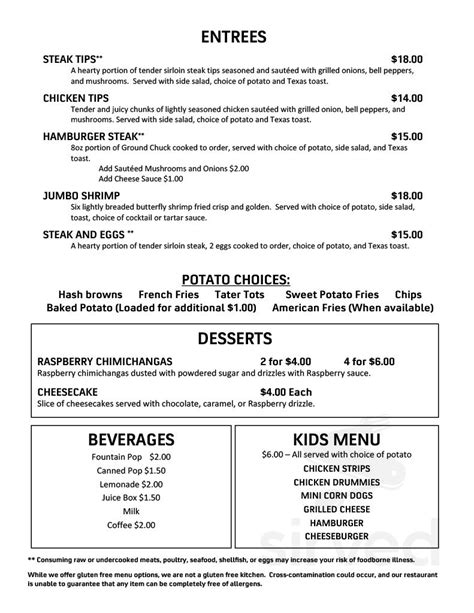 Barney Pub And Eatery Menus In Barney North Dakota United States