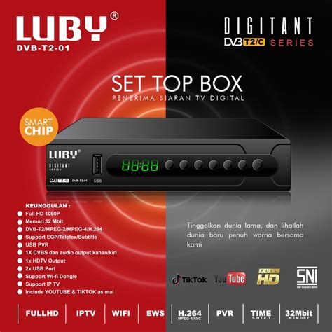 Set Top Box Tv Digital Siaran Terlengkap Luby Dvb T2 02 Smart Chip Full