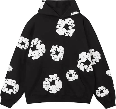 Denim Tears Hoodie Y2k Hoodie Flower Puff Letter Print Graphic Hoodies