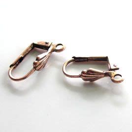 Earwire Copper Plated Brass Leverback With Open Loop Copper Plated