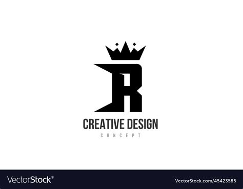 R black and white alphabet letter logo icon Vector Image