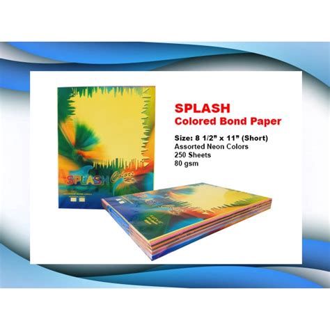 Splash Colored Paper Short G Pcs Rm Shopee Philippines