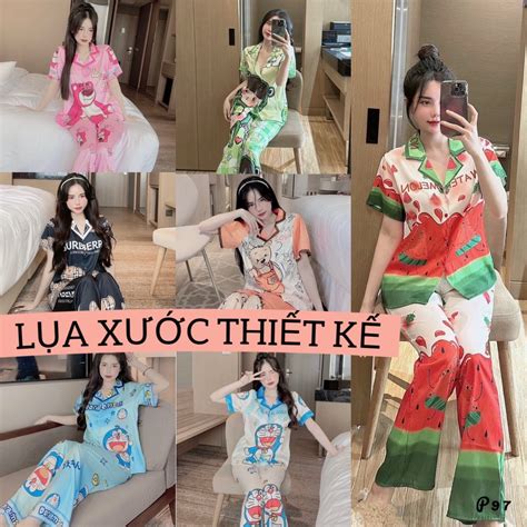 pijama tay ngắn lụa xước thiết kế mới nhất siêu nhiều mẫu đồ bộ nữ hot trend chuẩn hot girl