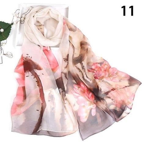 ECHARPE 11 Foulard en soie à fleurs de Lotus pour femmes Bandana en