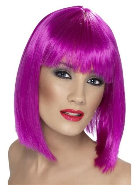 Glam Wigs Smiffys Fancy Dress Fancy Dress Wigs Purple Wig Short Wigs