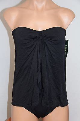 NWT Ralph Lauren Swimsuit Bikini 1 One Piece Size 8 BLK Strapless EBay