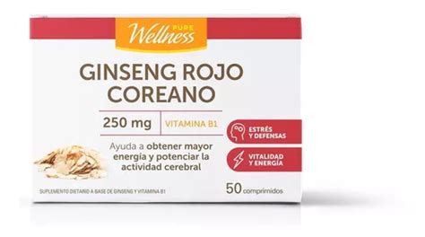 Pure Wellness Ginseng Rojo Coreano Comprimidos Mercadolibre