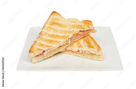 Toasted cheese and ham sandwich Stock Photo | Adobe Stock