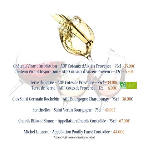 Menu - Hôtel Best Western Marseille Aéroport