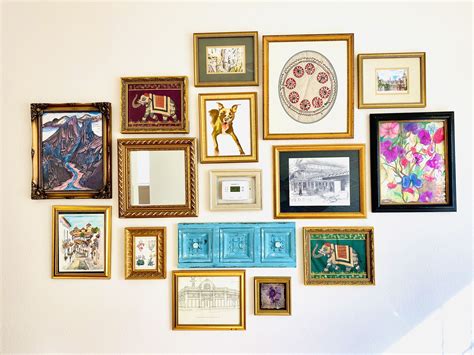 Gallery Wall Idea With Gold Frames Gold Frame Gallery Wall Gold Gallery Wall Gallery Wall