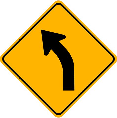 Wa 3l Left Curve Ahead Warning Traffic Sign Western Safety Sign