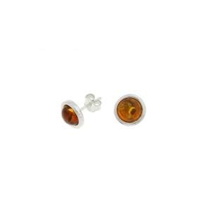 Boucle D Oreilles Clou En Argent Et Ambre