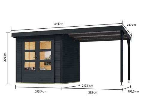 Karibu Hybrid Gartenhaus Jupiter C M Anbaudach Mm Elementhaus