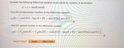 Solved Consider The Following Differential Equation To Be