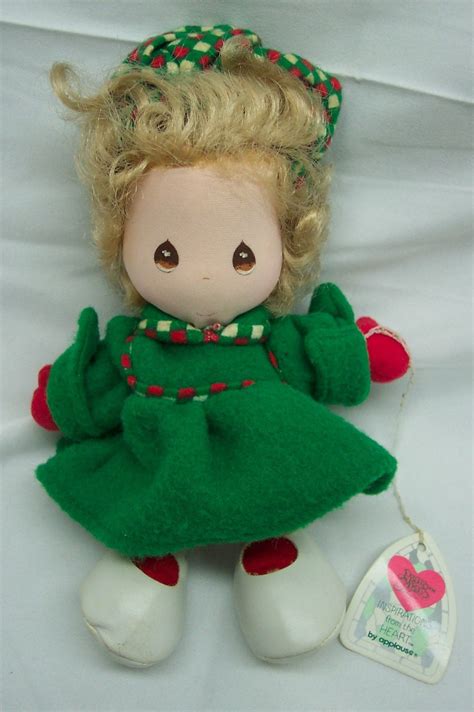 Vintage 1990 Applause Precious Moments Little Girl In Green Holiday