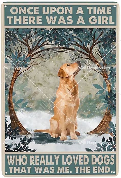 Plakat blaszany Śmieszne metalowy znak Golden Retriever dom zasady