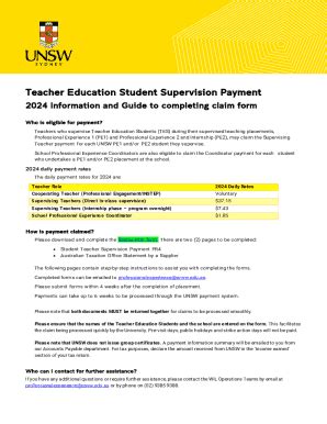 Fillable Online Supervising Teacher Claim Form Pdf Fax Email Print