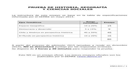 Prueba De Historia GeografÍa Y Ciencias … Psu