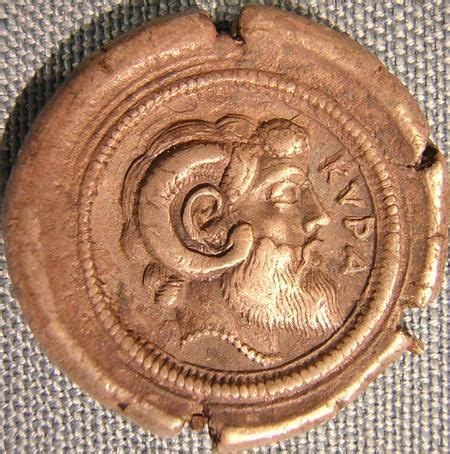 Coin From Cyrene Showing Zeus Ammon Livius Ancient Coins Coins