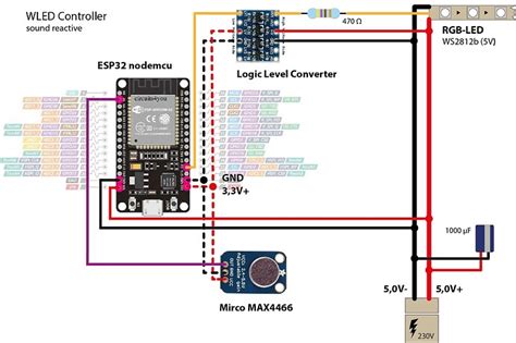 WLED ESP32 Wiring With Fuses And A Relay R WLED