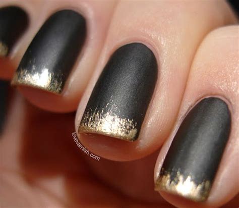 Gold Dipped French Manicuregoodhousemag Black Gold Nails Gold