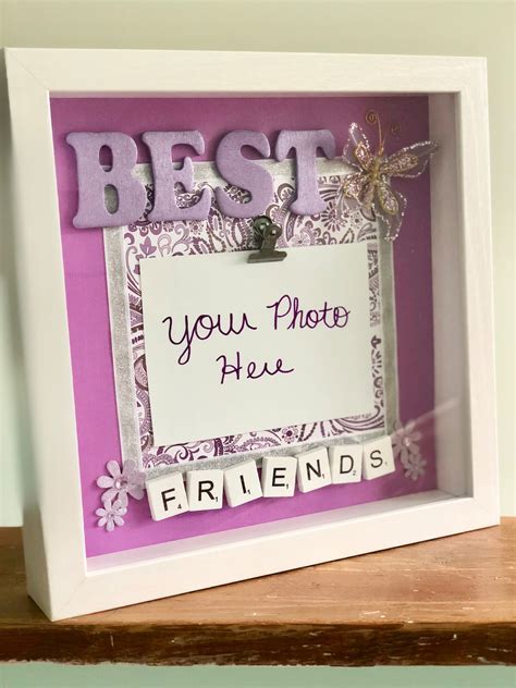 Handmade Best Friends Shadow Box Picture With Photo Clip Best Etsy