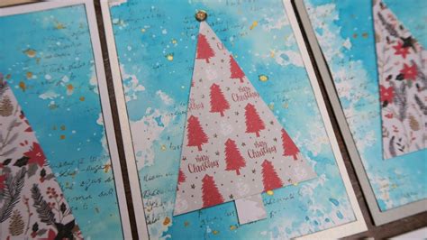 Diy Mixed Media Christmas Cards Youtube