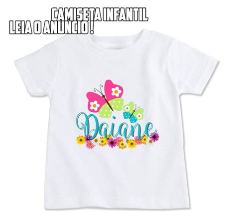 Camisetas Infantil Personalizadas Aniversario Borboleta Elo