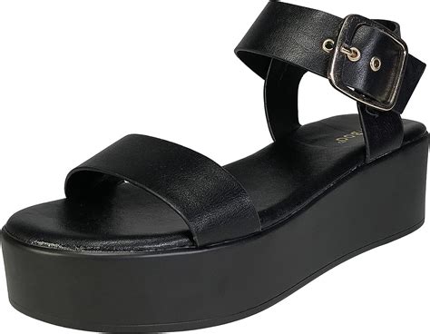 Amazon Bamboo Women S Single Band Platform Footbed Sandal With