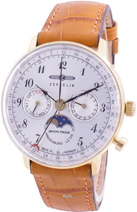 Montre Zeppelin Hindenburg Lz Quartz Moon Phase Pour