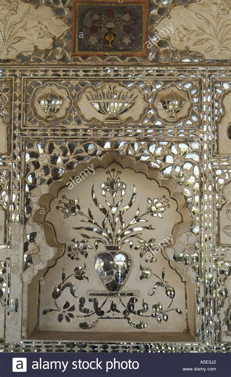 Sheesh Mahal Or Hall Of Mirrors At The Amber Fort In Jaipur India