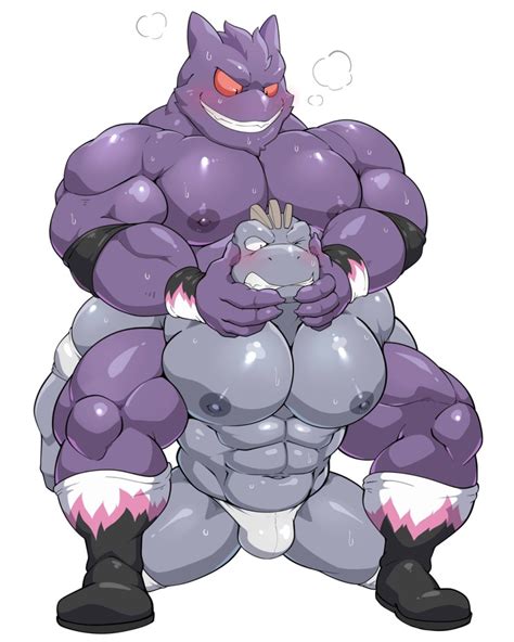 Rule 34 Abs Biceps Duo Gay Gengar Humanoid Legs Machoke Maldu Male