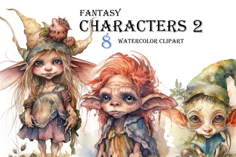 Fantasy Characters Bundle Watercolor Art Graphic by Magiclily ...