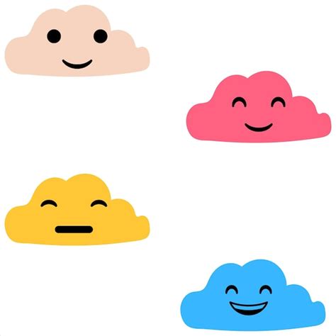 Nube De Cara Sonriente Vector Premium