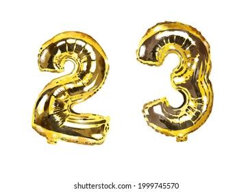 25 Golden Number Helium Balloons Isolated Stock Photo 2221489493 ...