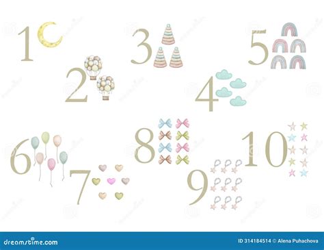 set  numbers   children  educational material teaching numbers