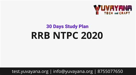 Days Study Plan For Rrb Ntpc Exam Yuvayana