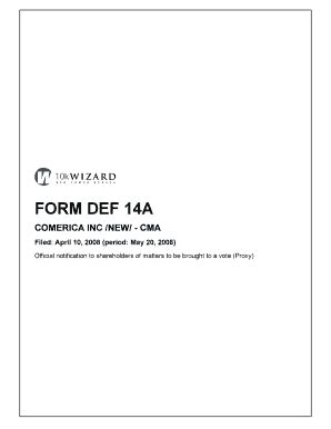 Fillable Online Form Def A Comerica Inc New Cma Fax Email Print